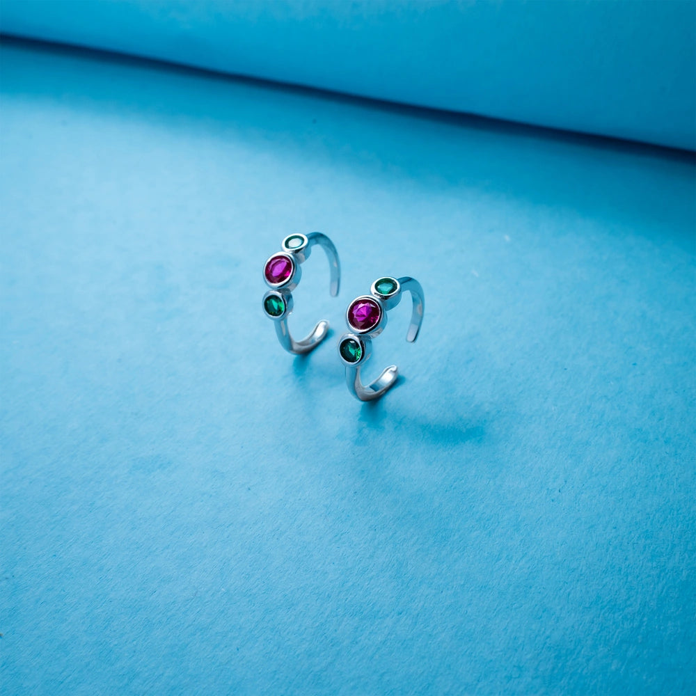 Pink Crystal Twist Toe Ring