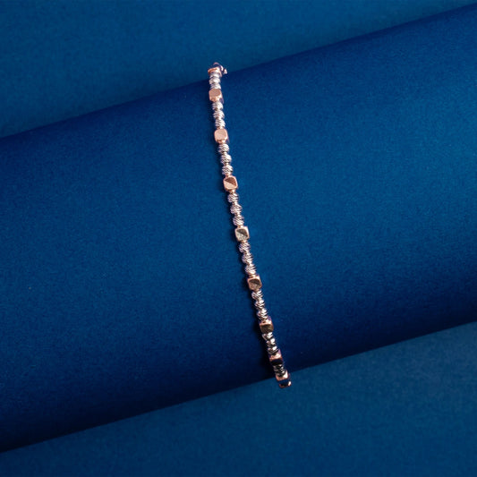 Rose Gold Beaded Chain Bracelet