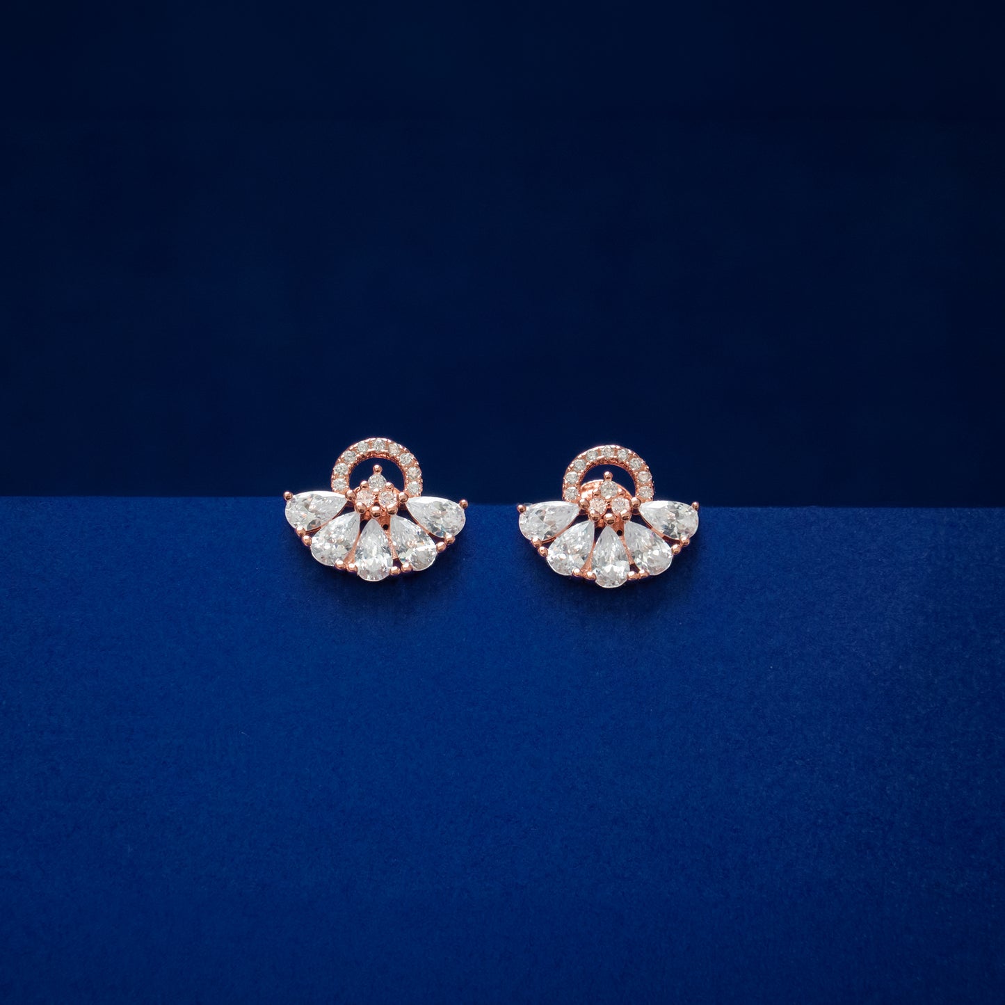 Fan Crystal Stud Earrings