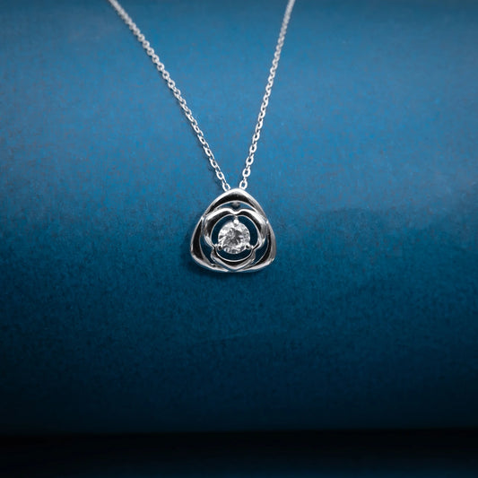 Silver Rose Knot Pendant Necklace