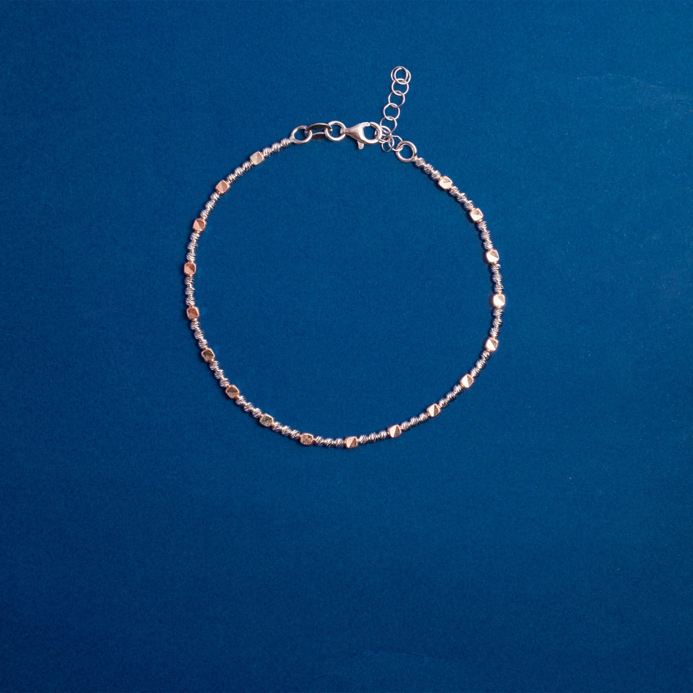 Rose Gold Beaded Chain Bracelet