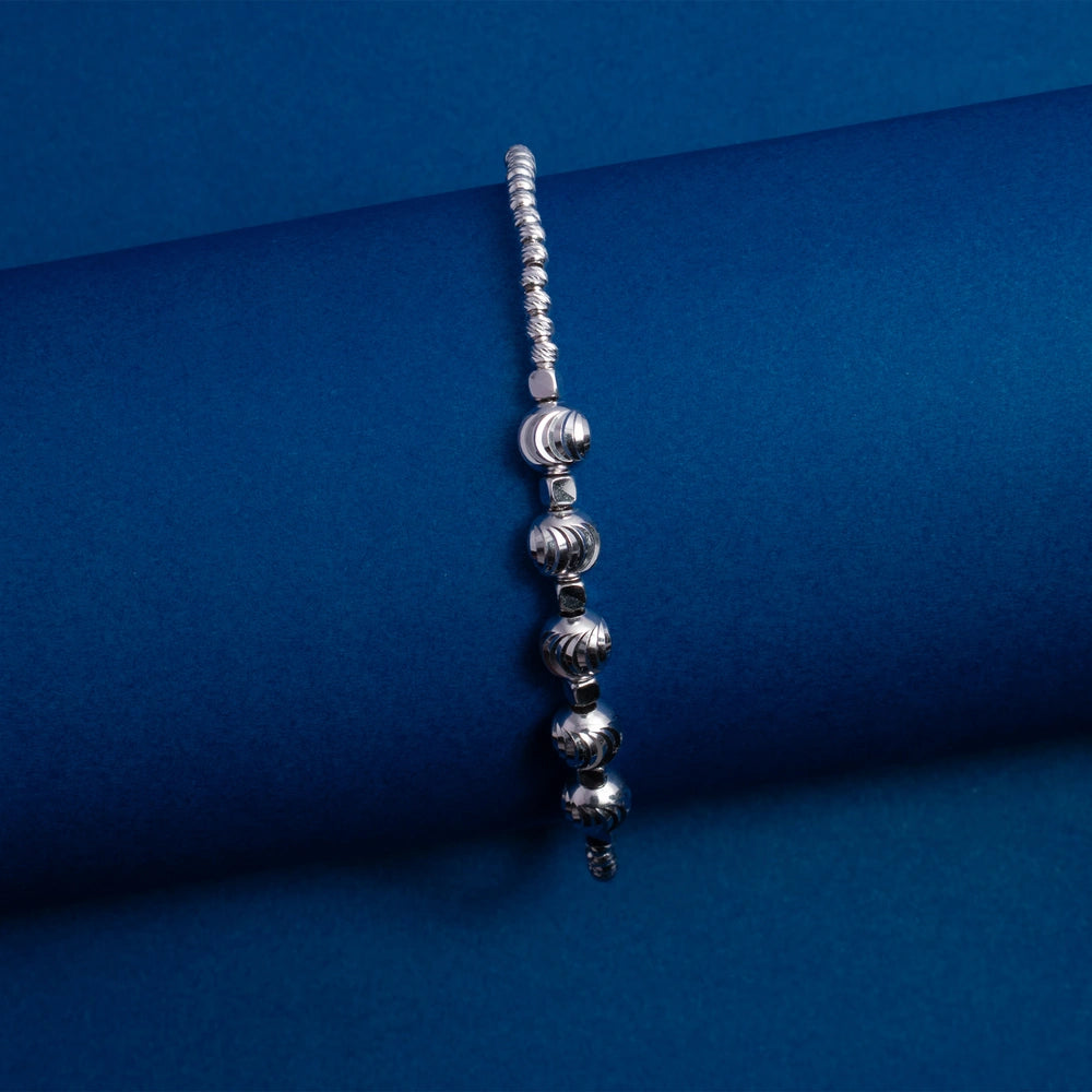 Silver Textured Bead Bracelet