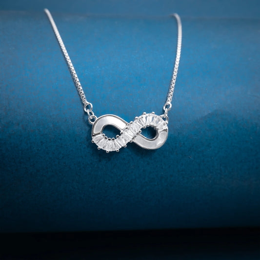 Silver Infinity Crystal Necklace