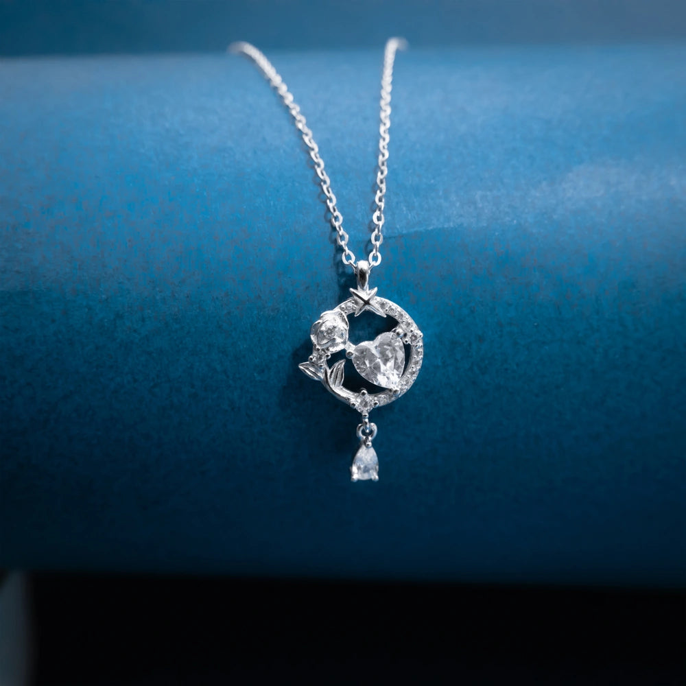 Silver Crystal Globe Pendant Necklace