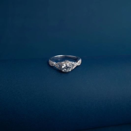 Twisted Halo Brilliance Ring