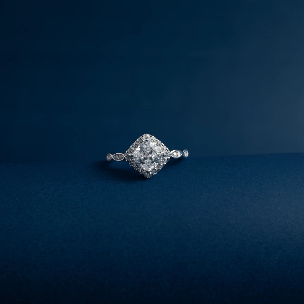 Royal Cushion Halo Ring