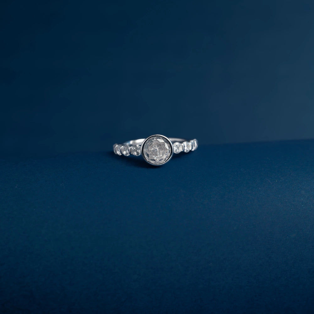 Moonlit Halo Crystal Ring