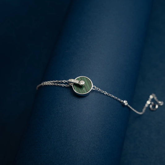 Emerald Circle Charm Bracelet