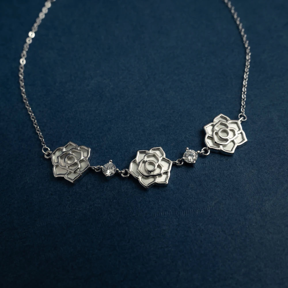 Rose Flower Crystal Charm Bracelet