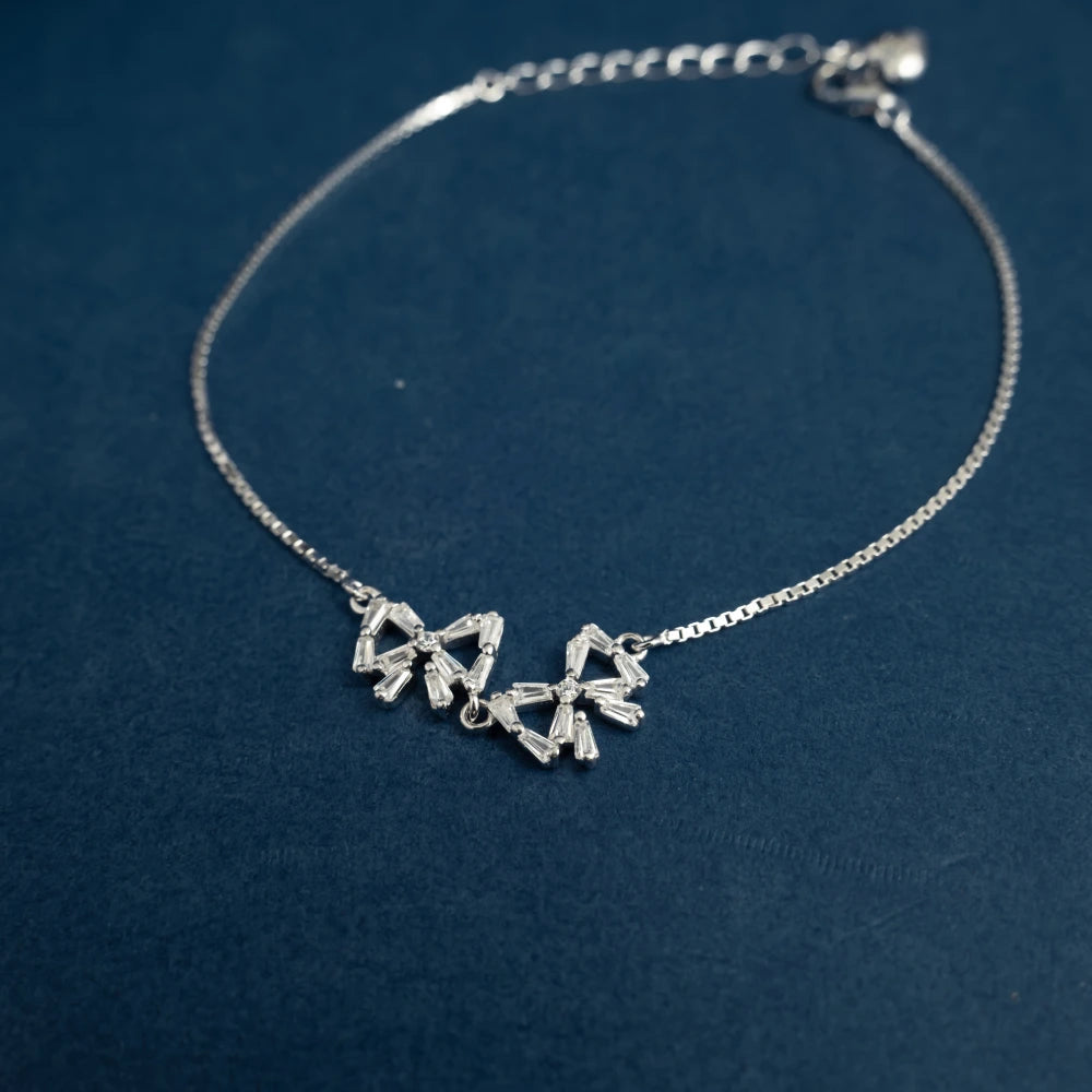 Crystal Bow Charm Bracelet