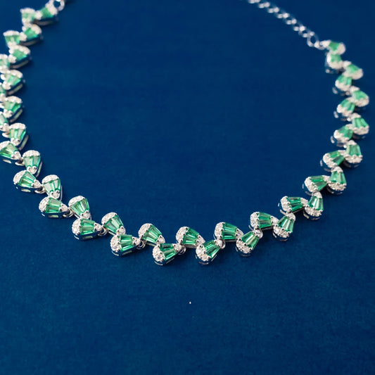 Emerald Green Crystal Tennis Bracelet