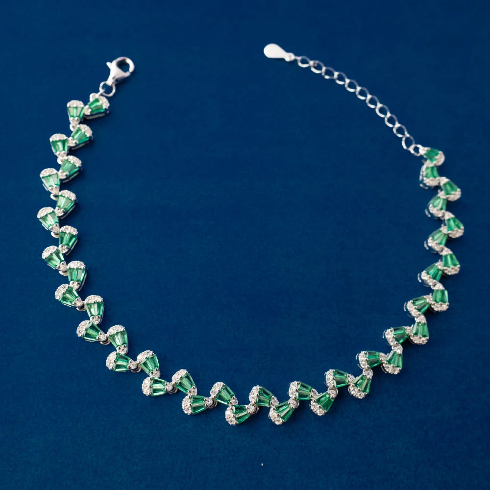 Emerald Green Crystal Tennis Bracelet