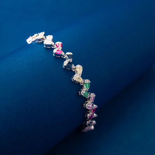 Multicolor Crystal Tennis Bracelet