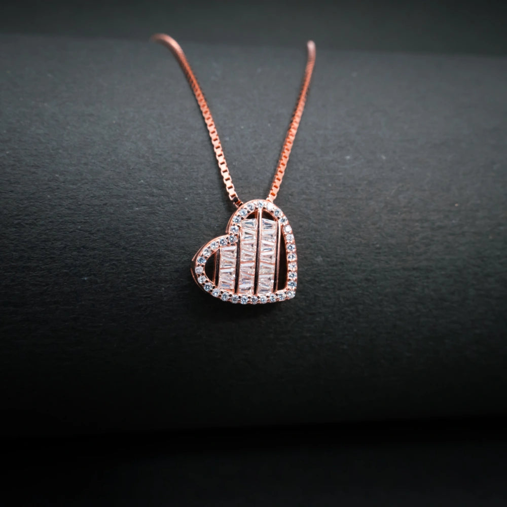 Elegant Heart Crystal Pendant Necklace