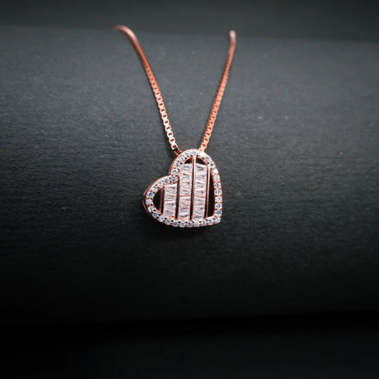 Elegant Heart Crystal Pendant Necklace