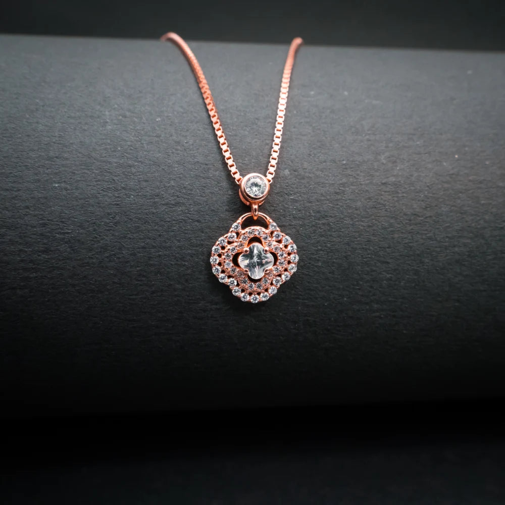 Luxury Floral Crystal Pendant Necklace