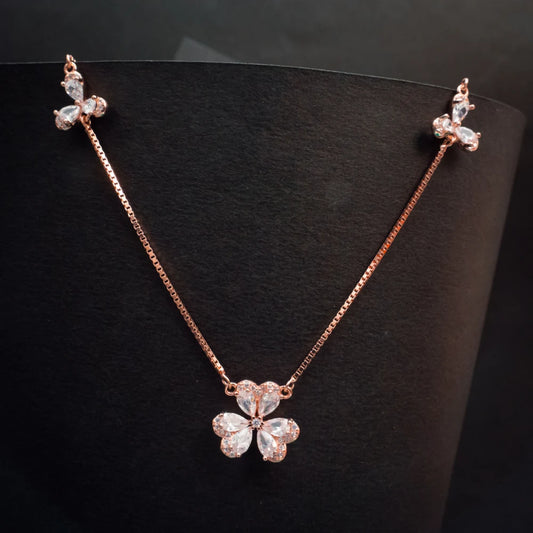 Elegant Butterfly Zircon Charm Necklace