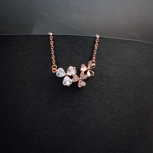 Rose Gold Butterfly Crystal Jewelry Set