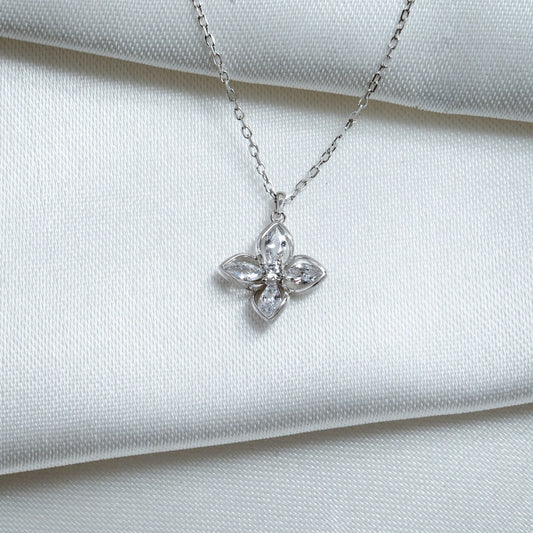 Crystal Floral Pendant Necklace
