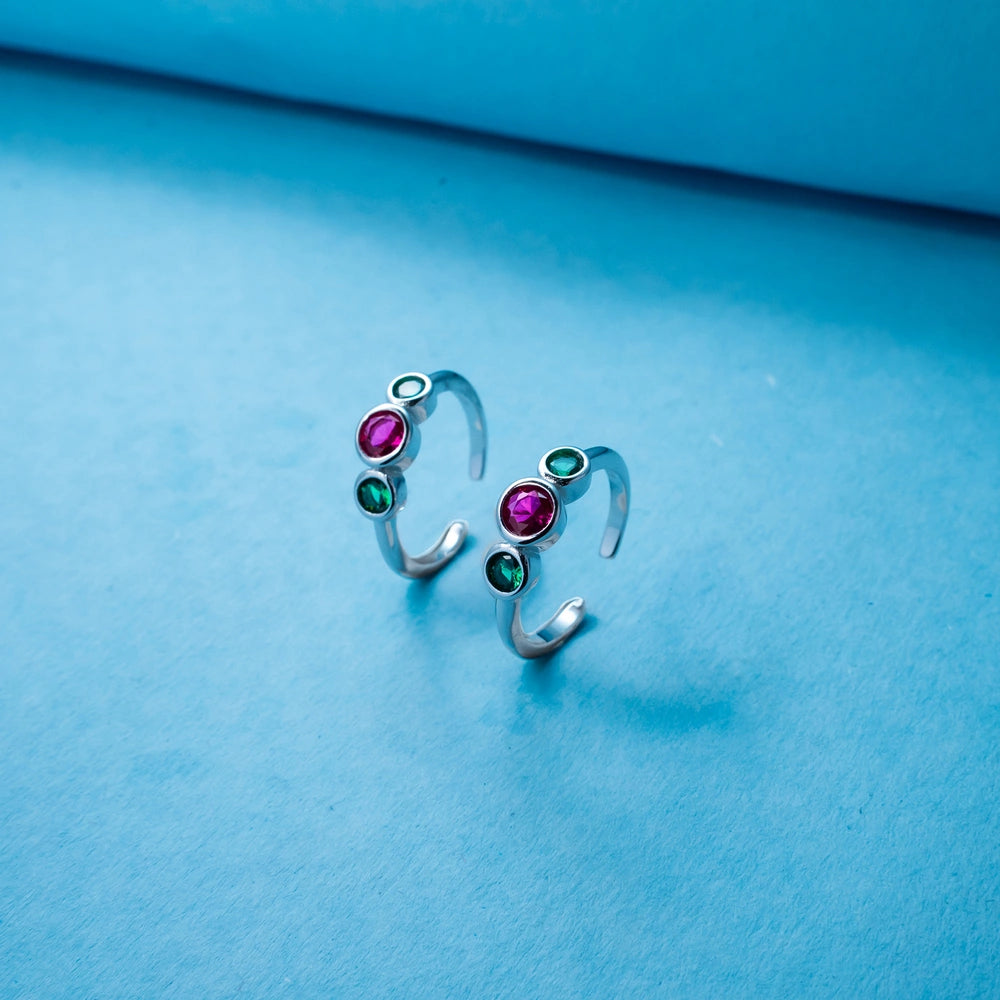 Pink Crystal Twist Toe Ring