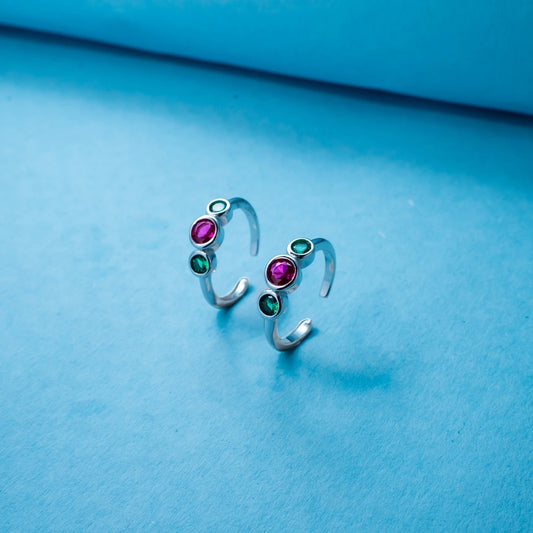 Pink Crystal Twist Toe Ring