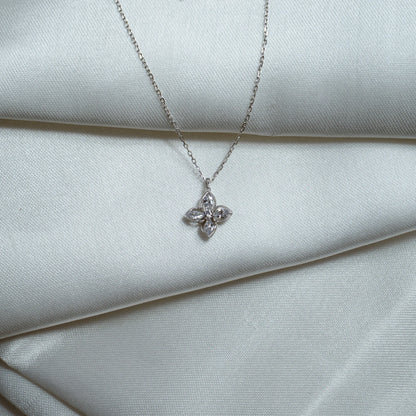 Crystal Floral Pendant Necklace