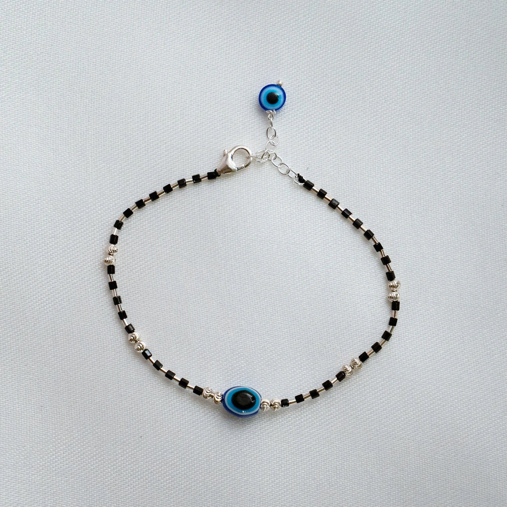 Black Evil Eye Beaded Bracelet