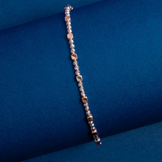 Rose Gold Beaded Chain Bracelet