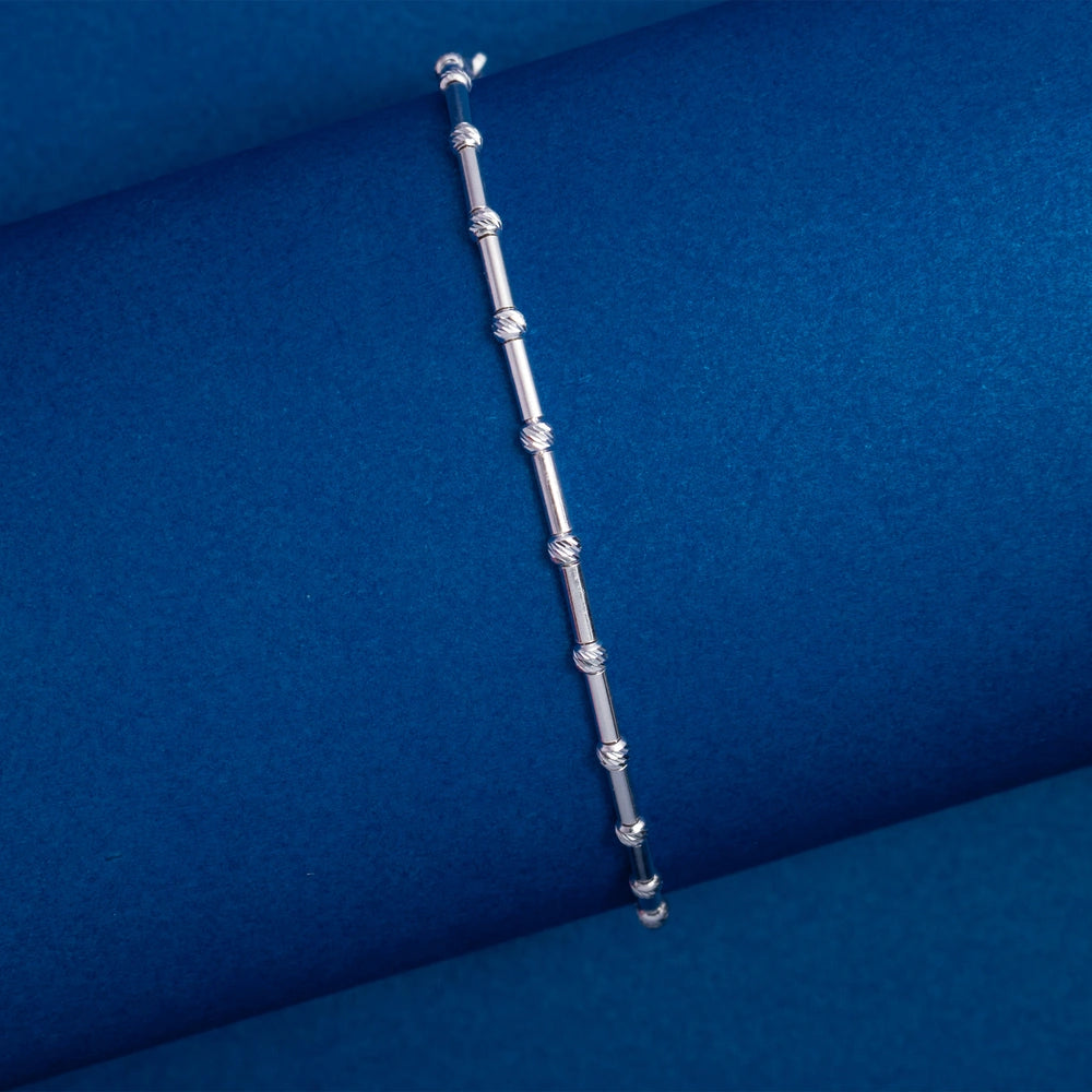 Silver Tube Bead Bracelet