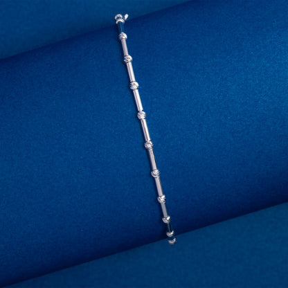 Silver Tube Bead Bracelet