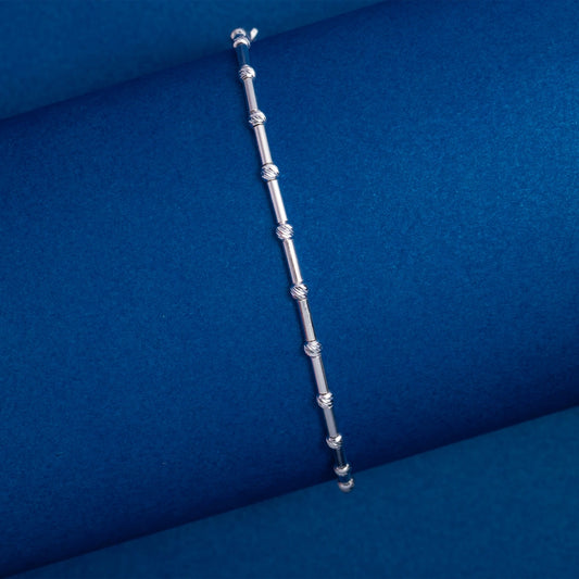 Silver Tube Bead Bracelet
