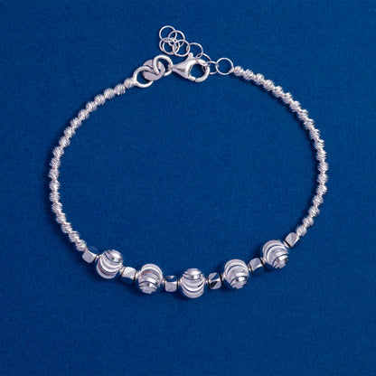 Silver Textured Bead Bracelet