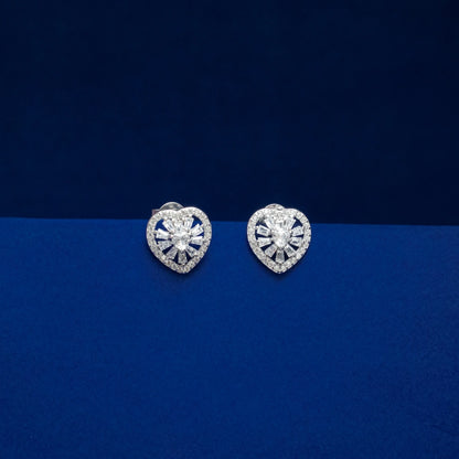 Heart Halo Pendant & Stud Earring Set
