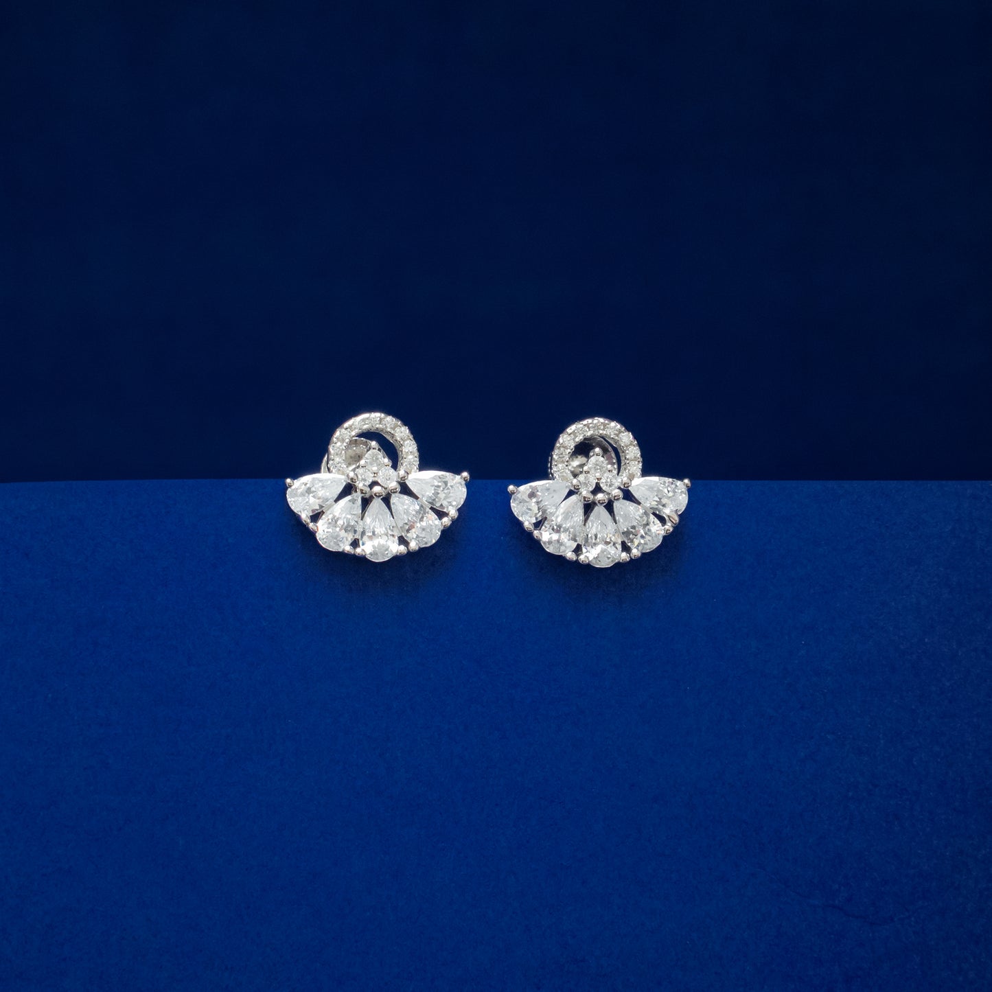 Fan Crystal Stud Earrings
