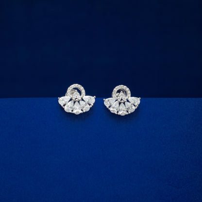 Fan Crystal Stud Earrings