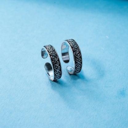 Diamond Texture Band Toe Ring