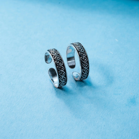 Diamond Texture Band Toe Ring