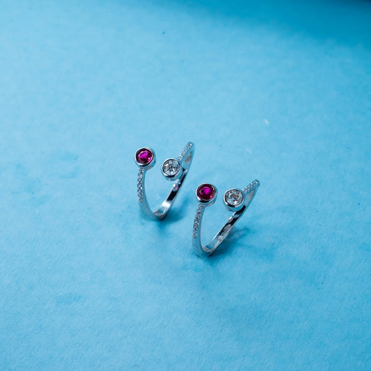 Pink Solitaire Adjustable Toe Ring