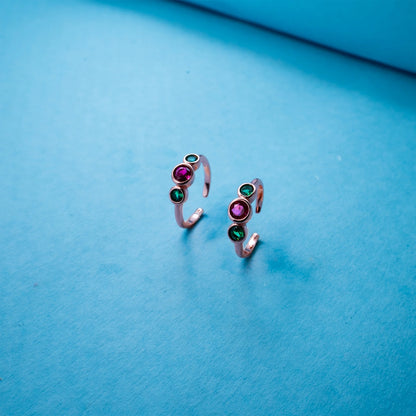 Floral Ruby Crystal Toe Ring