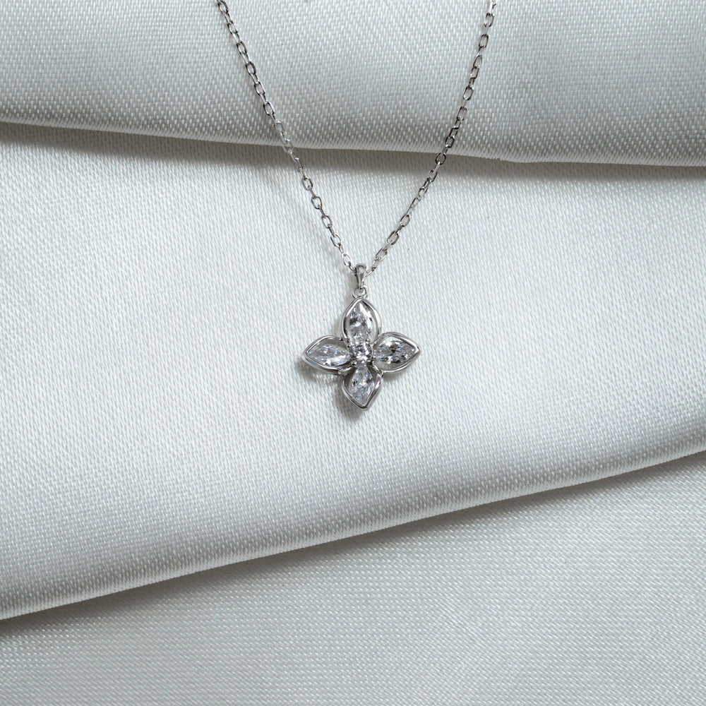 Crystal Floral Pendant Necklace