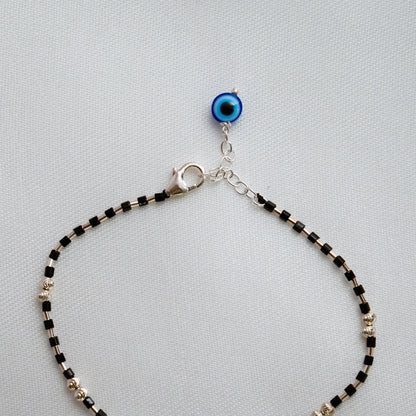 Black Evil Eye Beaded Bracelet