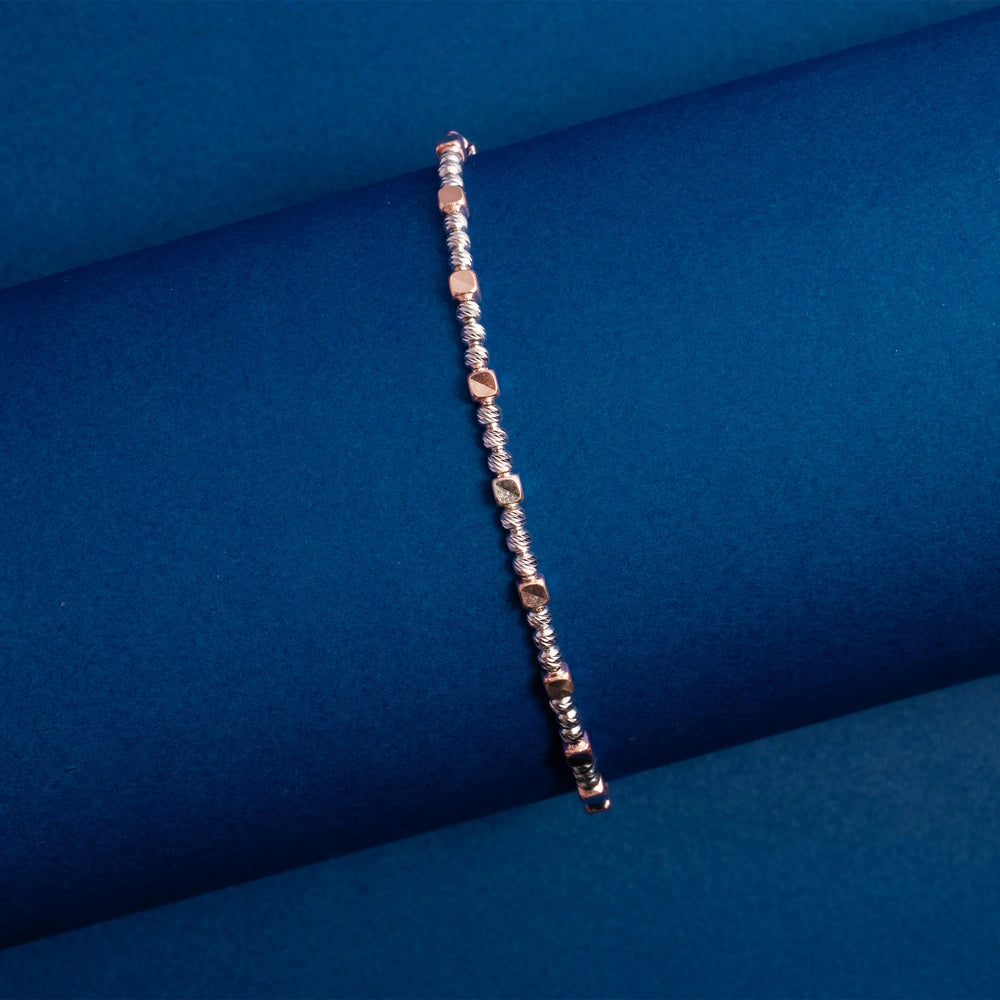 Rose Gold Beaded Chain Bracelet