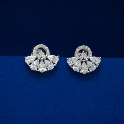 Fan Crystal Stud Earrings