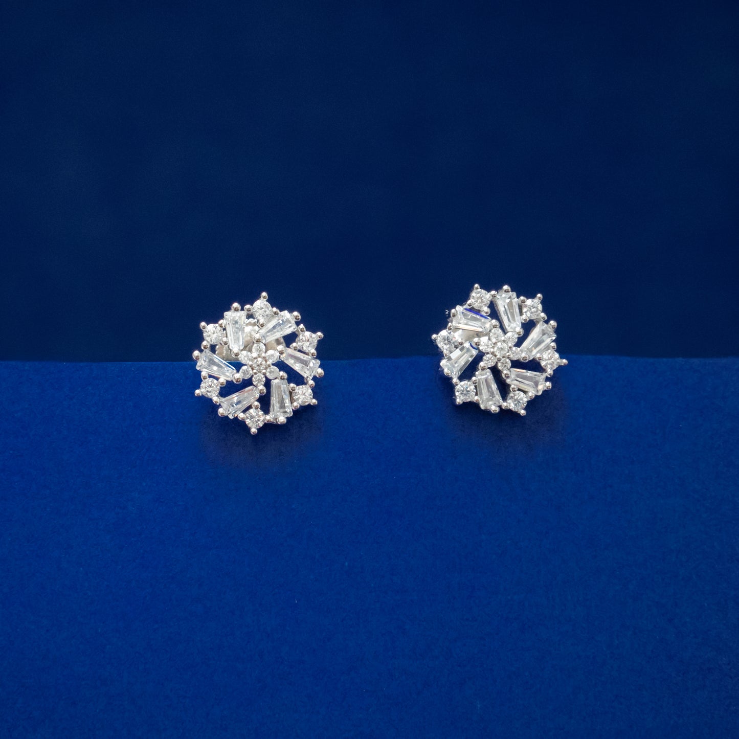 Crystal Sunburst Stud Earrings