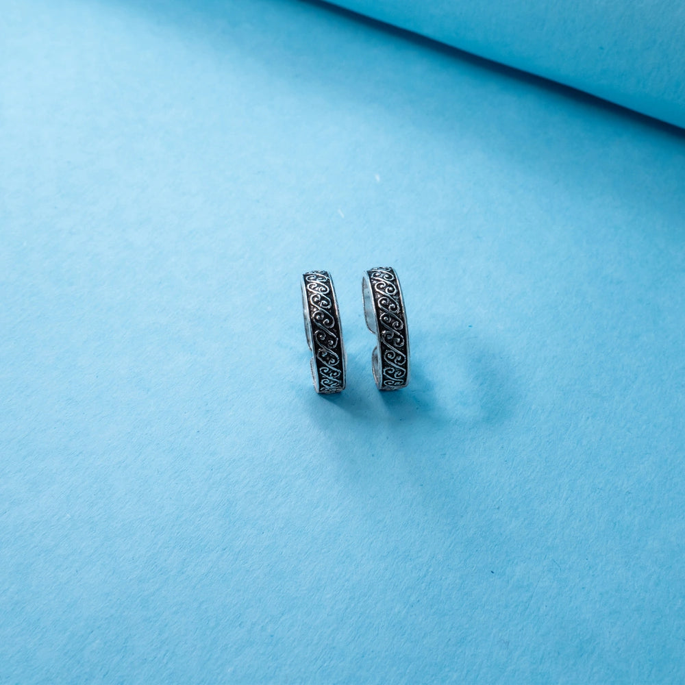Diamond Texture Band Toe Ring