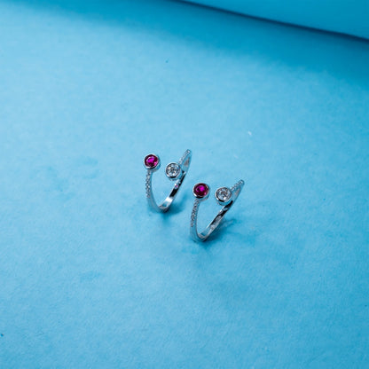 Pink Solitaire Adjustable Toe Ring