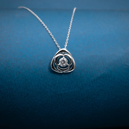 Silver Rose Knot Pendant Necklace