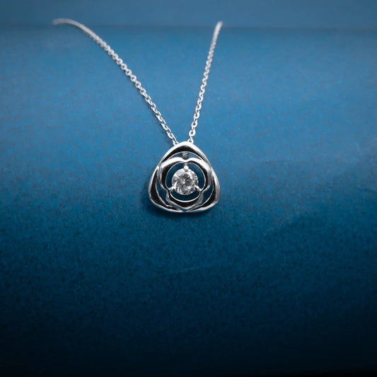 Silver Rose Knot Pendant Necklace