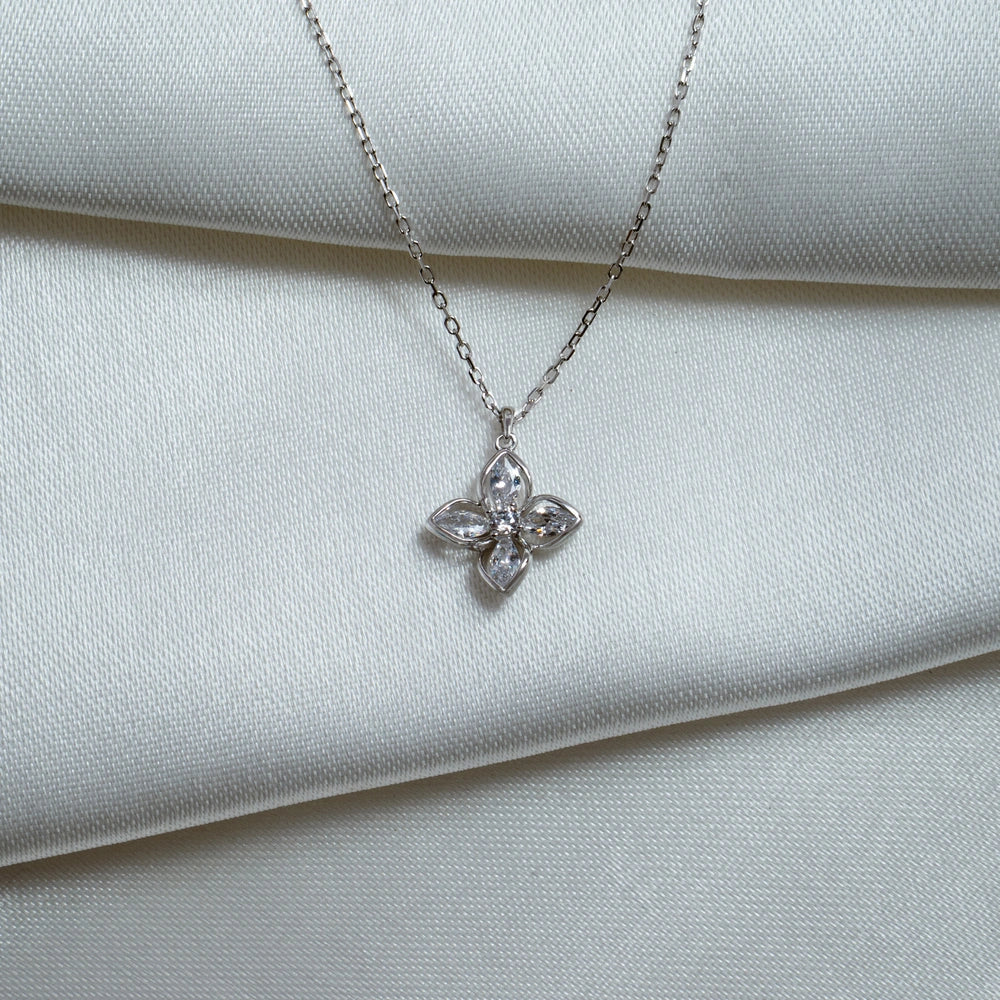 Crystal Floral Pendant Necklace
