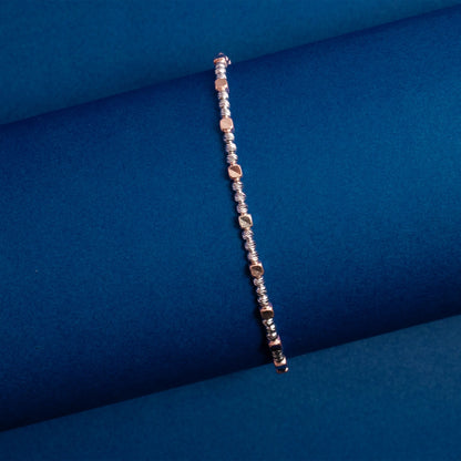 Rose Gold Beaded Chain Bracelet